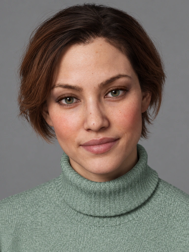 Ari, one of Facelet’s ten lifelike 3D characters, in the Facelet window on a Mac
