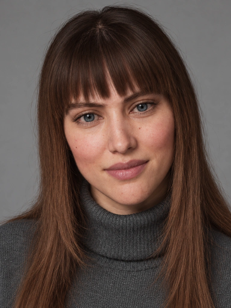 Nora, one of Facelet’s ten lifelike 3D characters, in the Facelet window on a Mac